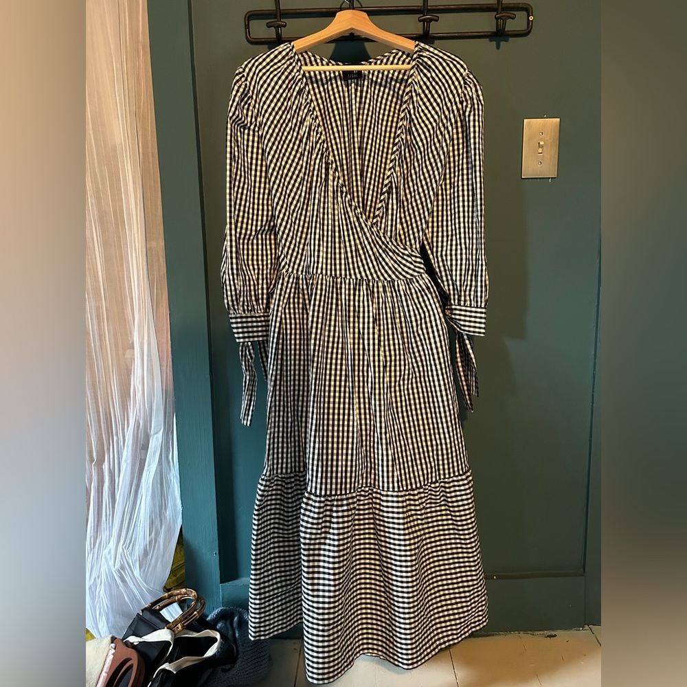 Black and White Gingham wrap Dress - Et Tigre - XS/S